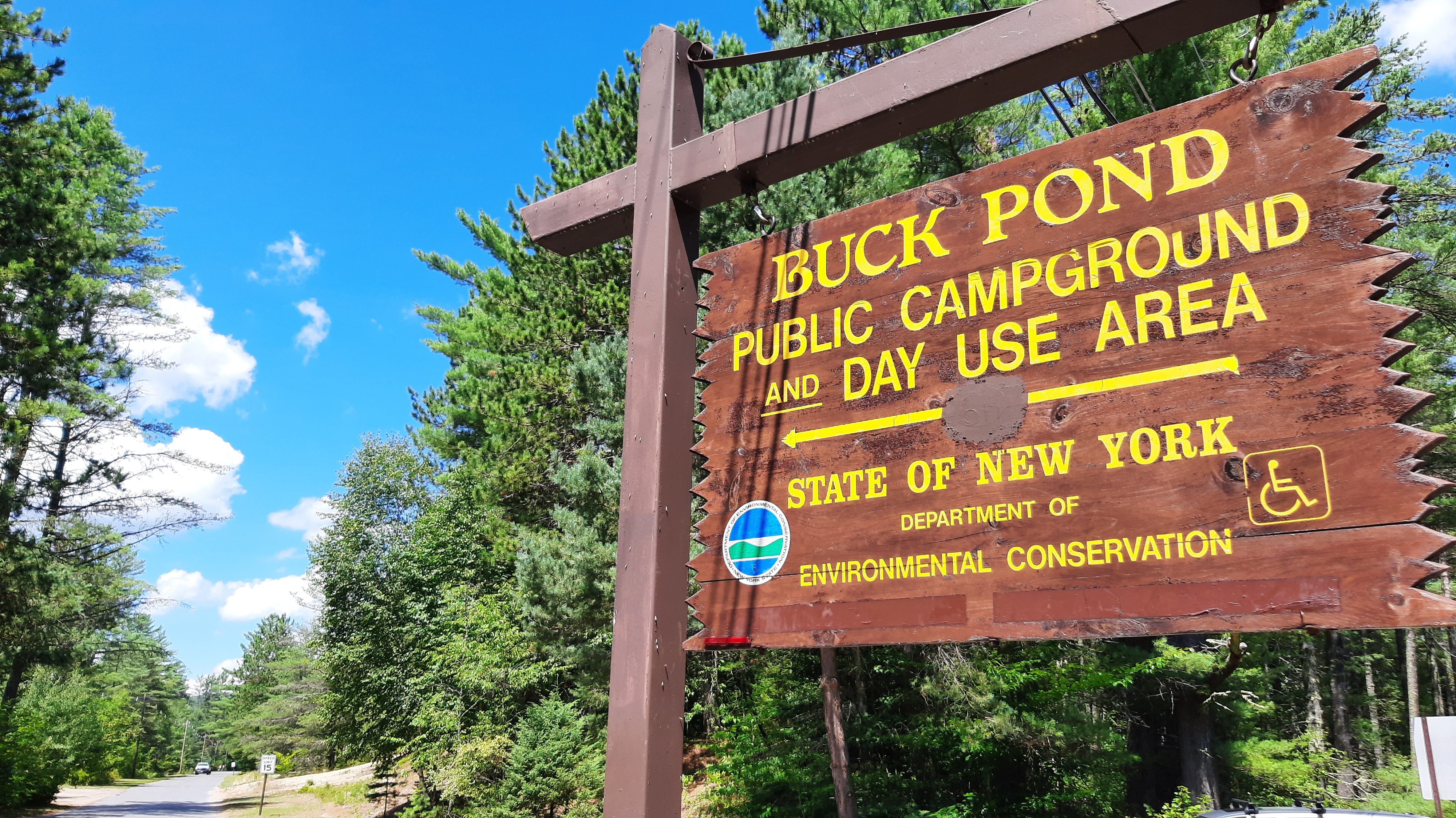 Buck Pond campground sign