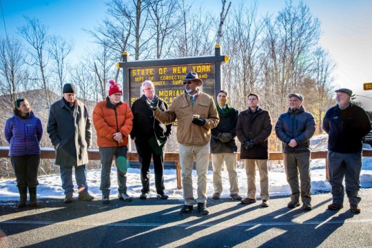 People speak at Moriah Shock facility