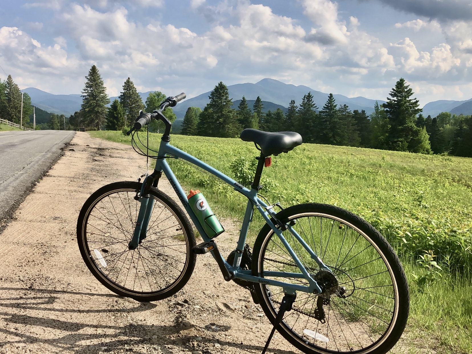 A bike along the Adirondac Loj road