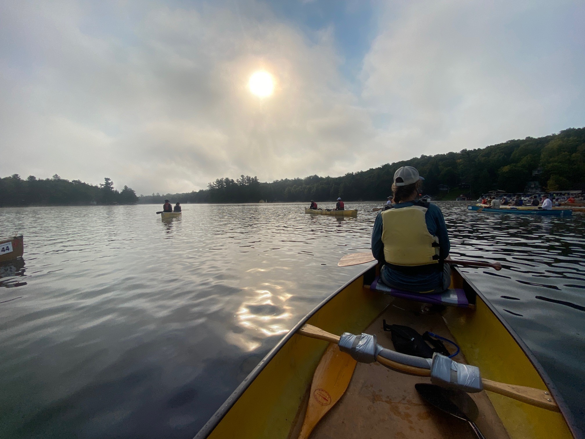 View of one day of the start of the 90 Miler canoe race