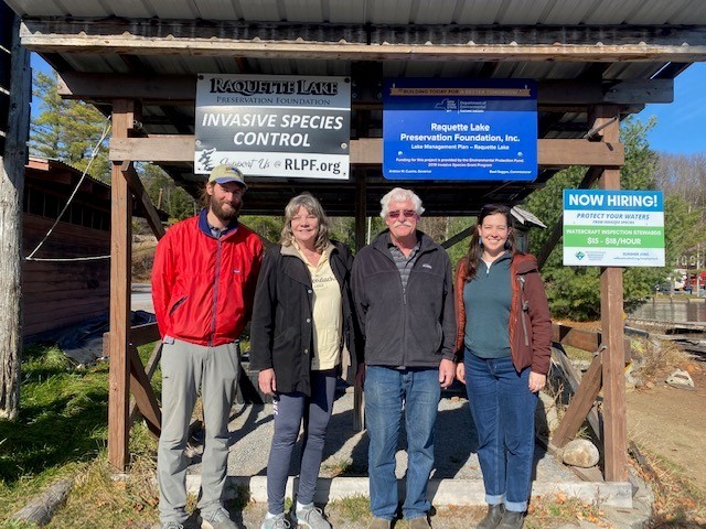 Adirondack Council and RLPF members are seen at the Raquette Lake boat launch