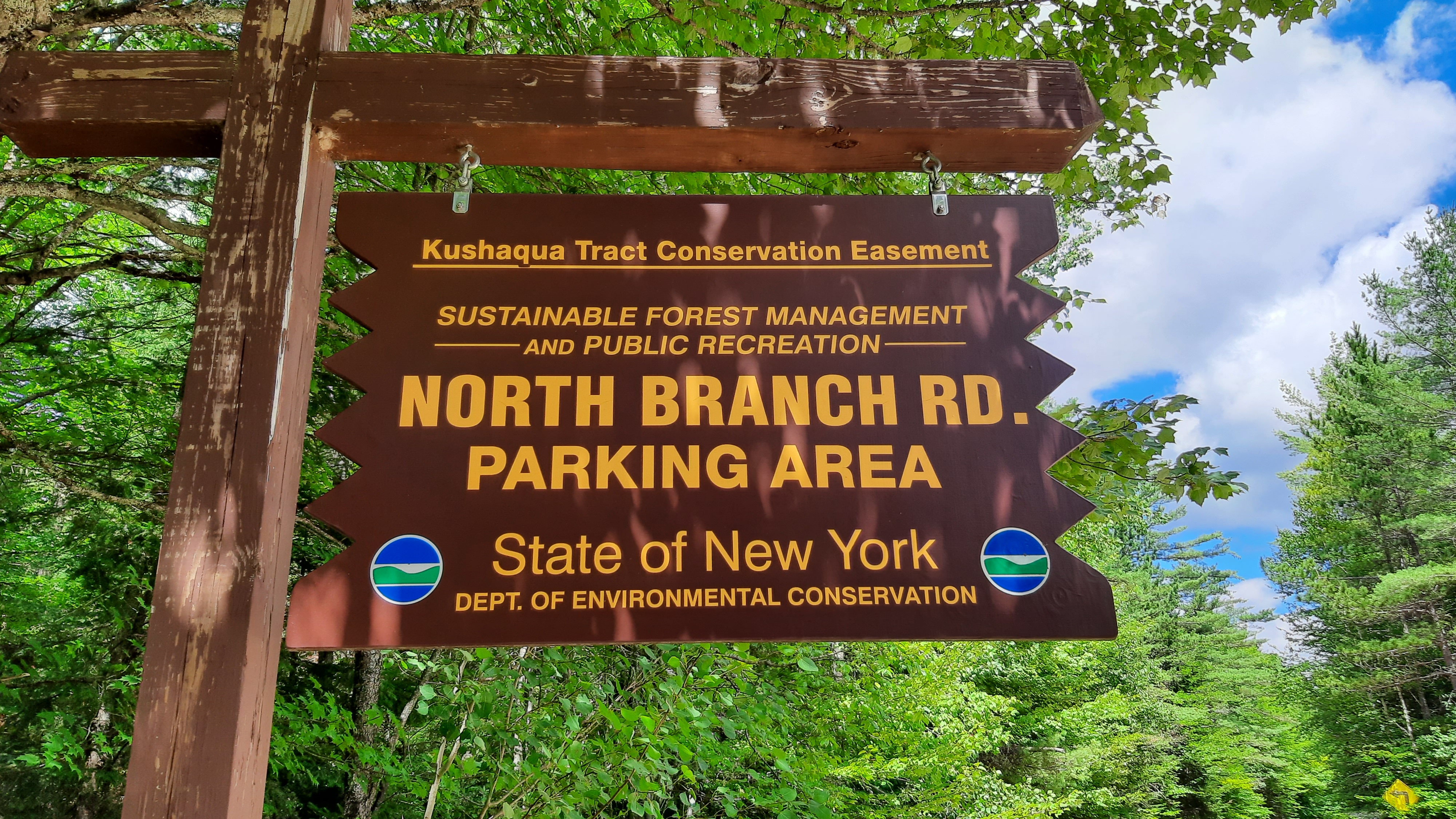 A sign indicating a conservation easement