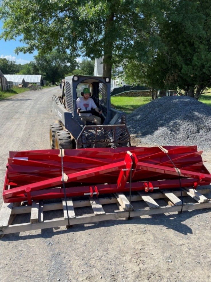 new piece of farm equipment at Essex Farm