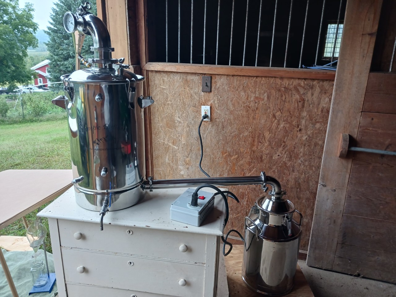 an electric-powered essential oil still
