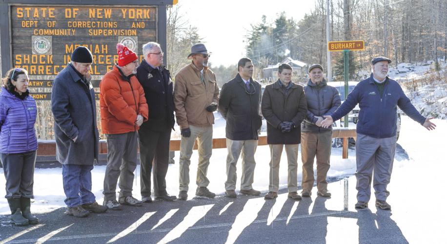 Local leaders and Adirondack Council staff speak at Moriah