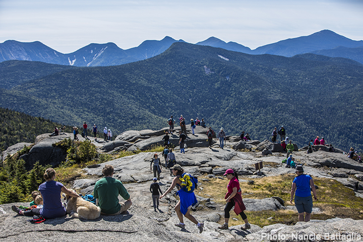 Hikers on the summit of Cascade Mountain