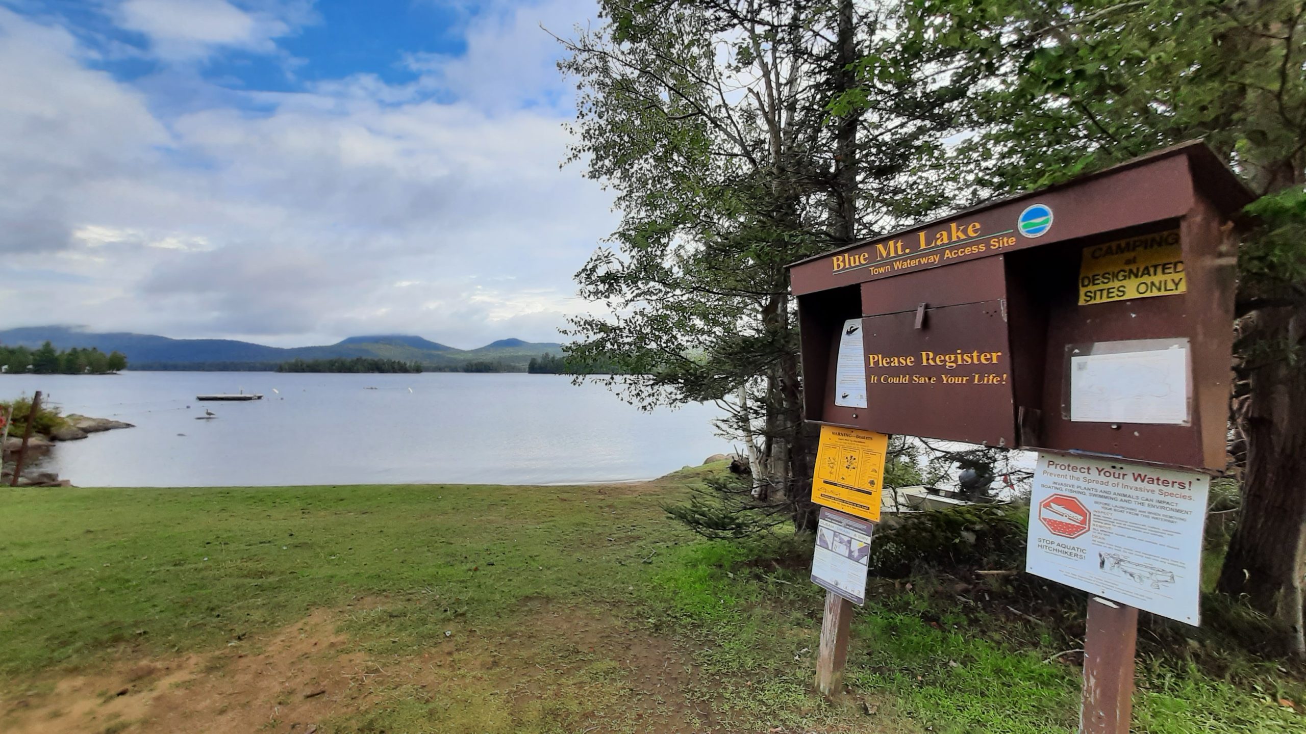The register at the Blue Mountain Lake public beach