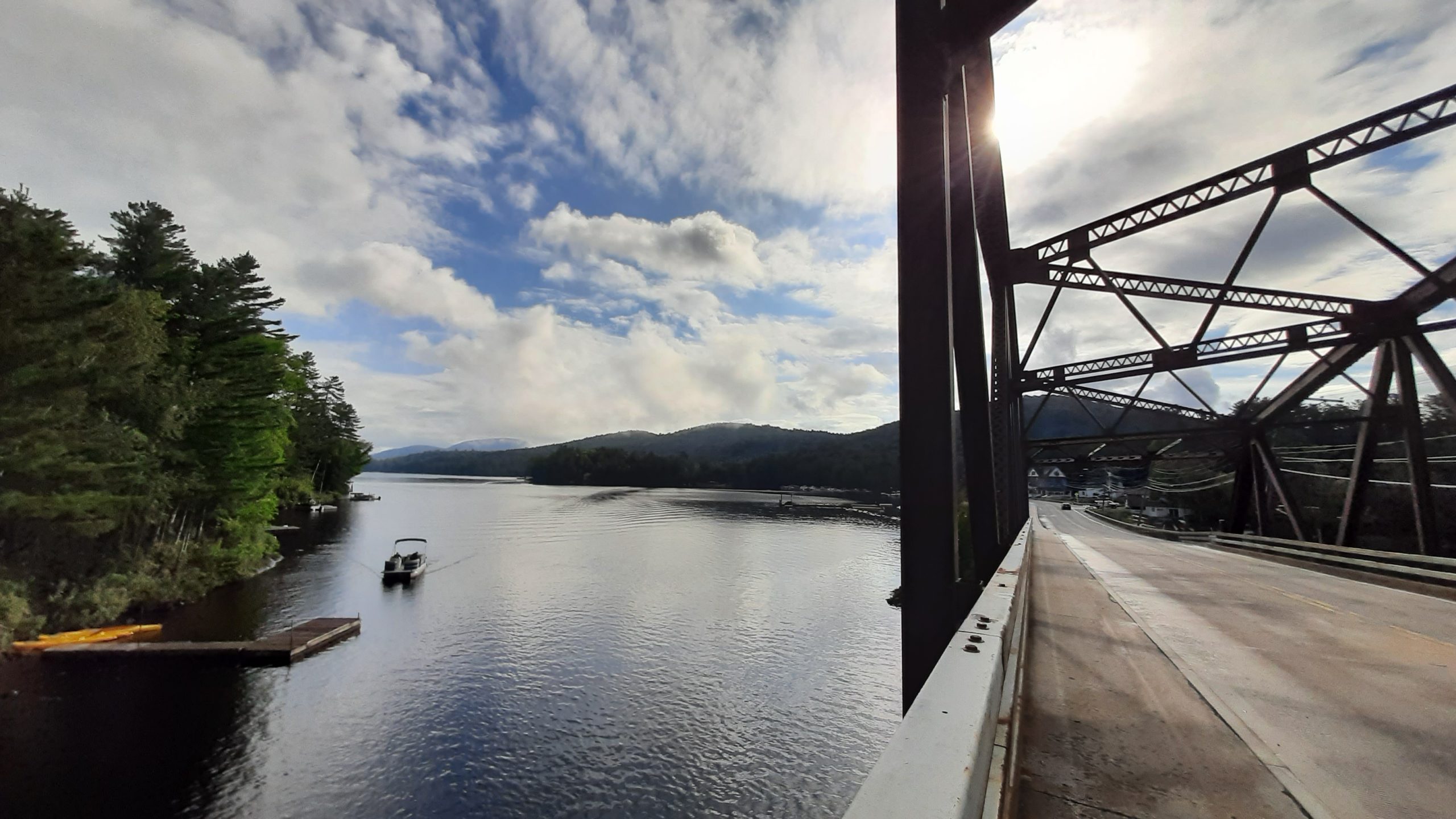 Looking at Long Lake from the bridge over Route 30