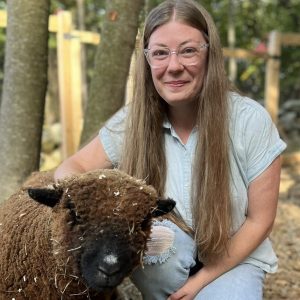 mary haskell with a sheep